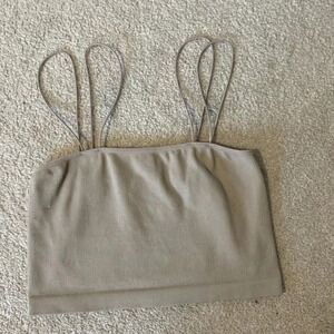 Forever 21 beige ribbed crop top size small